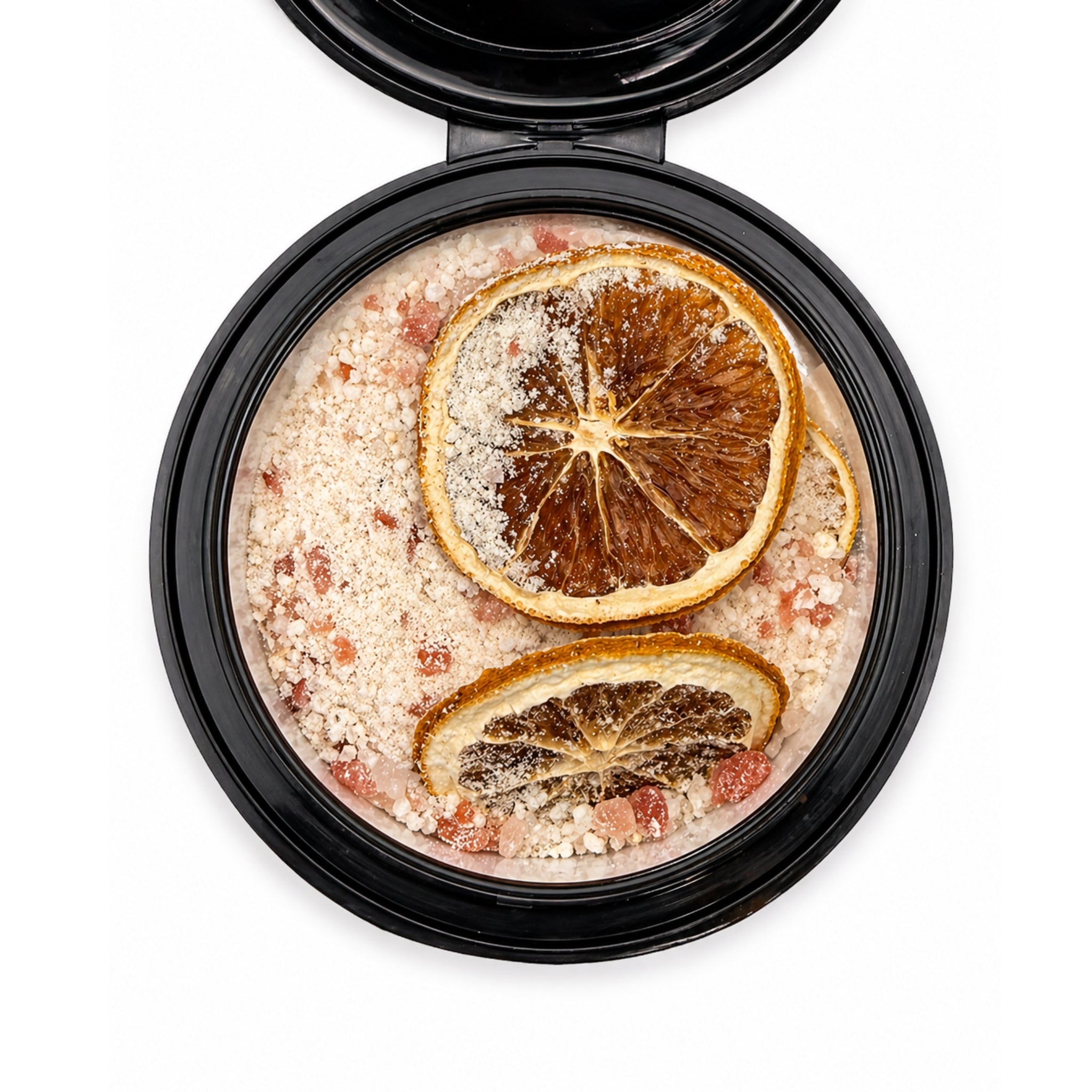 Close up of Elamore Awaken citrus bath tea blend with salts and botanicals