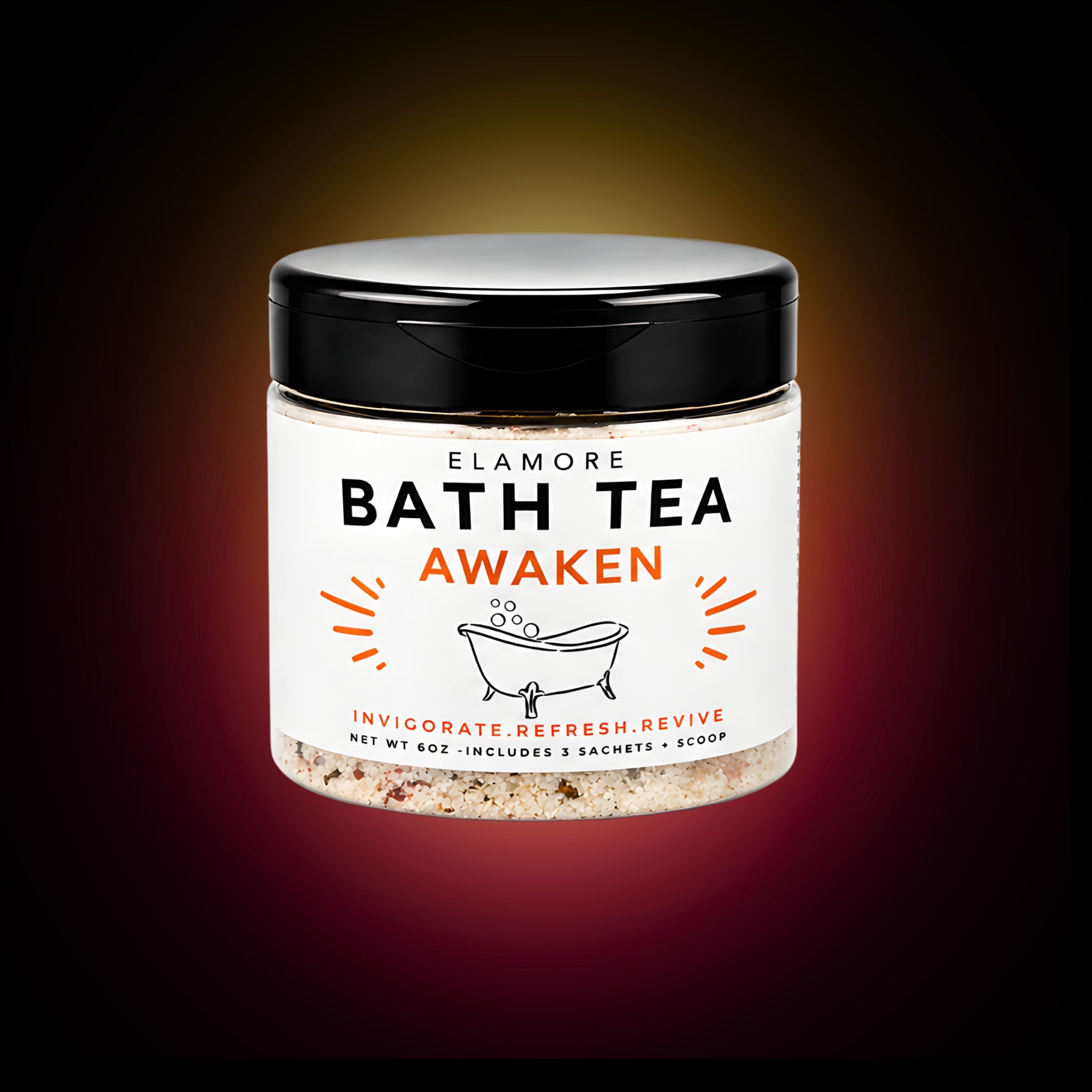 Elamore Awaken refreshing bath tea designed to energize and uplift