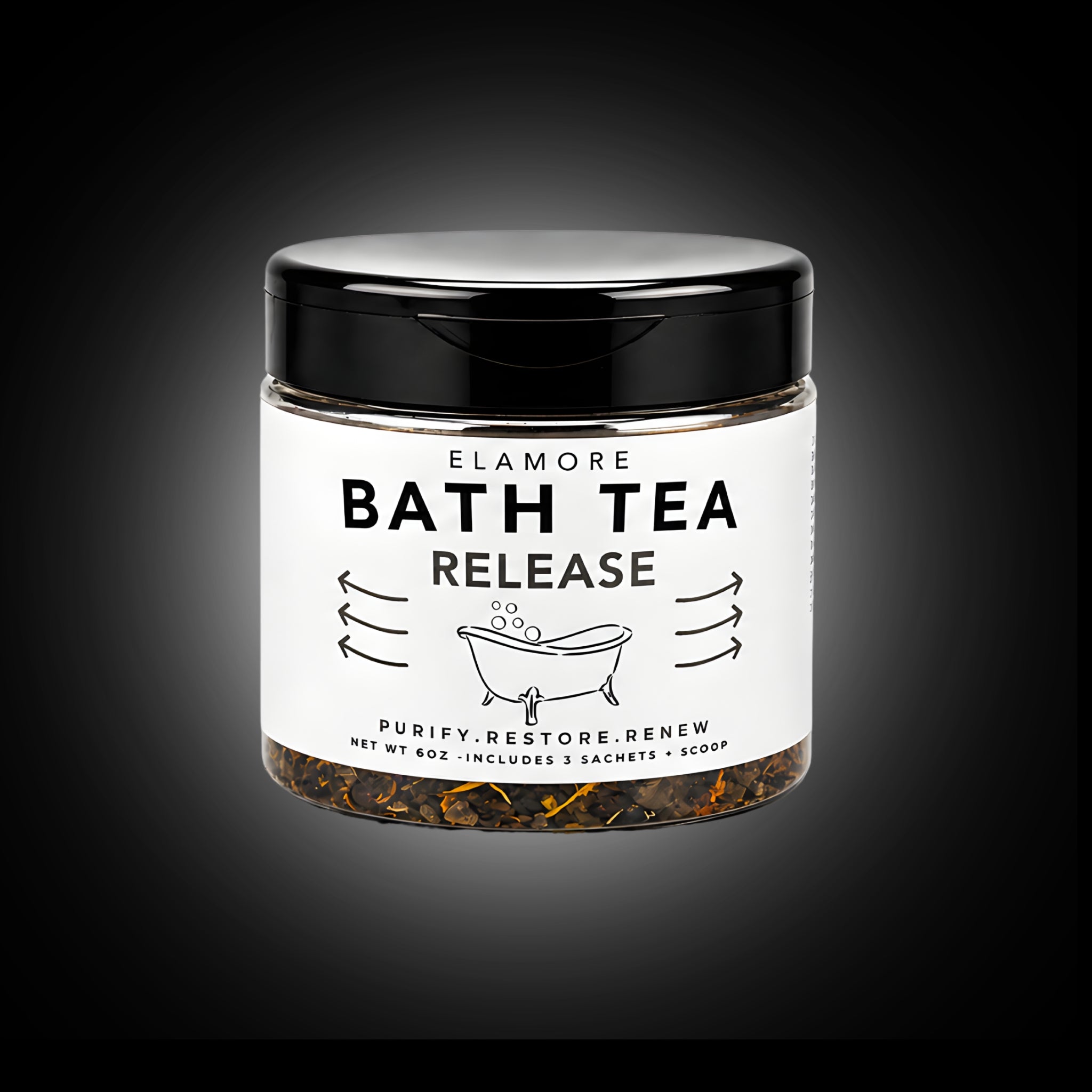 Elamore Release bath tea designed to detox and restore balance